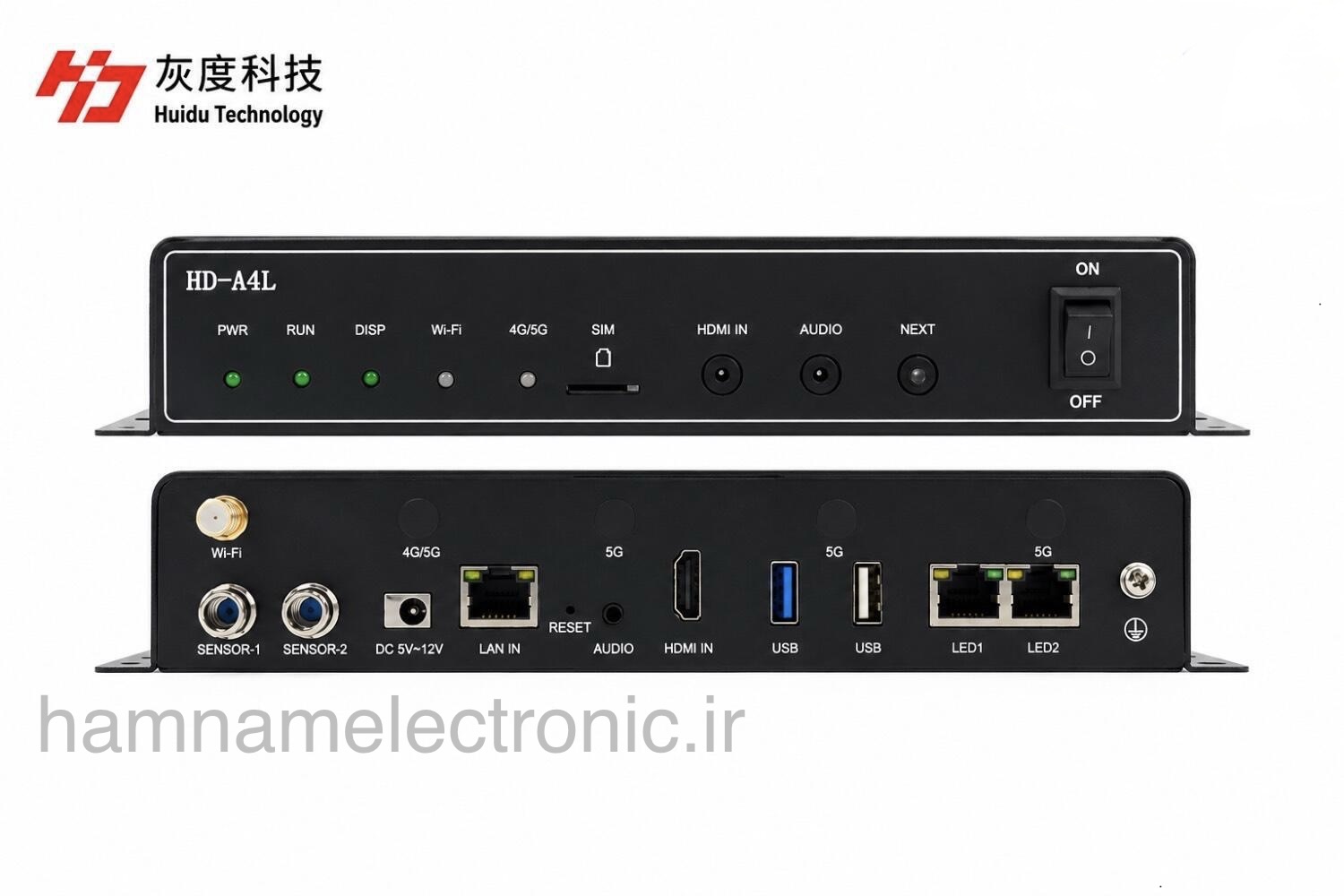 سندرباکس پلیر هوایدو مدل HD-A4L LED Display Module Control Card Huidu HD-A4L (1280×512, with Wi-Fi Module)