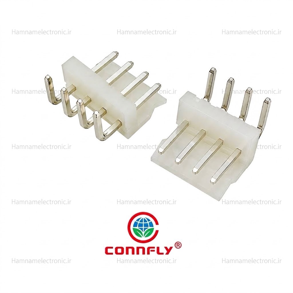 کانکتور پاور 4 پین نری رایت انگل3.96 CONNFLY DS1072_4MR