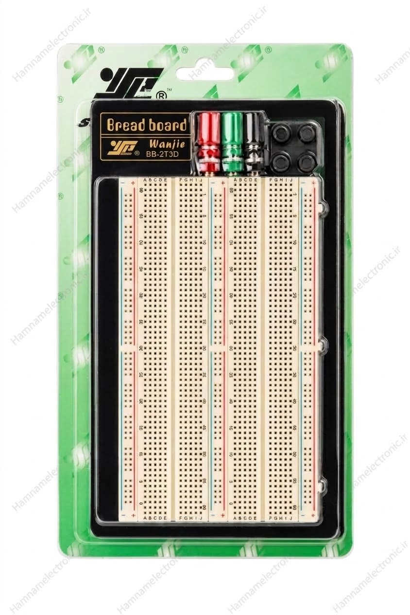 بردبورد ۱۵۶۰ سوراخ BB_2T3D به همراه ۲ترمینال و ۳دیستراپشن و یک صفحه آزمایشگاهی